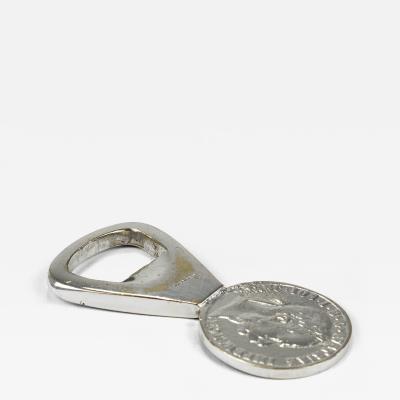 Carl Aub ck Carl Aub ck Silvered Brass Bottle Opener Habsburg 2 Florin Coin Austria 1950