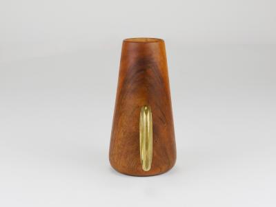 Carl Aub ck Carl Aub ck Straw Holder Corkscrew Walnut Brass Mid Century Austria 1950