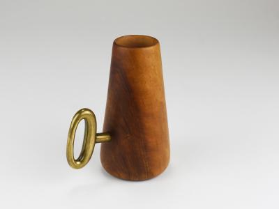 Carl Aub ck Carl Aub ck Straw Holder Corkscrew Walnut Brass Mid Century Austria 1950