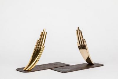 Carl Aub ck Carl Aubo ck Model 1928 Hands Brass Bookends