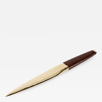 Carl Aub ck Carl Aubo ck Model 4233 Brass and Leather Paper Knife