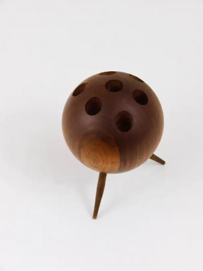 Carl Aub ck Carl Aubock Ball Tripod Candlestick Walnut Candle Holder Austria 1950s