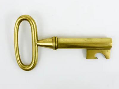 Carl Aub ck Carl Aubock Big Brass Key Cork Screw Bottle Opener Paperweight Austria 1950s