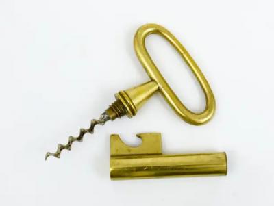 Carl Aub ck Carl Aubock Big Brass Key Cork Screw Bottle Opener Paperweight Austria 1950s