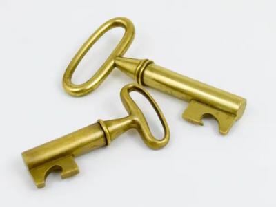 Carl Aub ck Carl Aubock Big Brass Key Cork Screw Bottle Opener Paperweight Austria 1950s