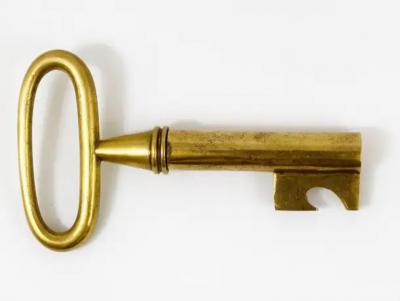 Carl Aub ck Carl Aubock Big Brass Key Cork Screw Bottle Opener Paperweight Austria 1950s