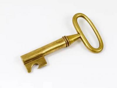 Carl Aub ck Carl Aubock Big Brass Key Cork Screw Bottle Opener Paperweight Austria 1950s
