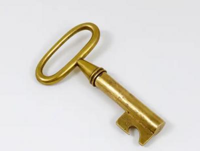 Carl Aub ck Carl Aubock Big Brass Key Cork Screw Bottle Opener Paperweight Austria 1950s