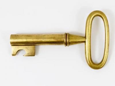 Carl Aub ck Carl Aubock Big Brass Key Cork Screw Bottle Opener Paperweight Austria 1950s