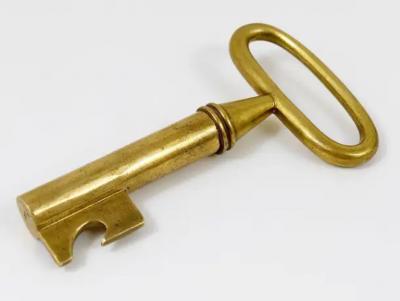 Carl Aub ck Carl Aubock Big Brass Key Cork Screw Bottle Opener Paperweight Austria 1950s