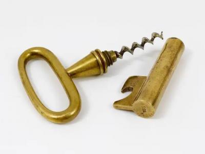 Carl Aub ck Carl Aubock Big Brass Key Cork Screw Bottle Opener Paperweight Austria 1950s