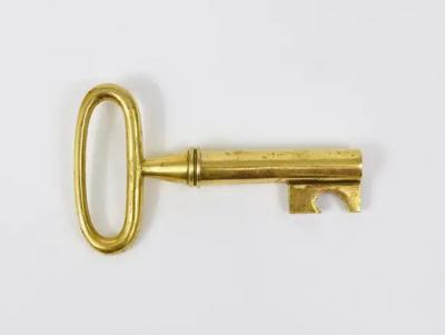 Carl Aub ck Carl Aubock Big Brass Key Cork Screw Bottle Opener Paperweight Austria 1950s