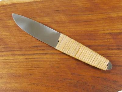 Carl Aub ck Carl Aubock Big Cutting Board with Amboss Knife Wicker Handle Walnut Leather