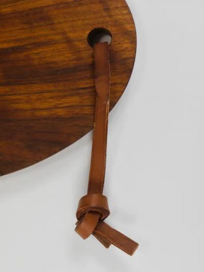 Carl Aub ck Carl Aubock Big Cutting Board with Amboss Knife Wicker Handle Walnut Leather