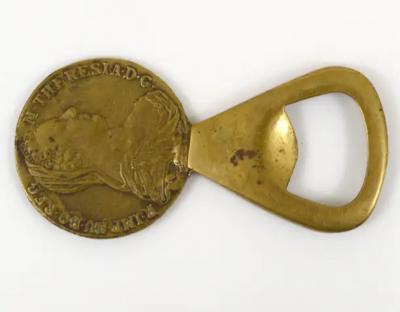 Carl Aub ck Carl Aubock Brass Maria Theresia Coin Bottle Opener Austria 1950s