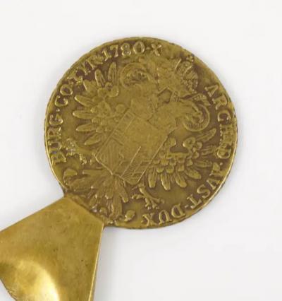 Carl Aub ck Carl Aubock Brass Maria Theresia Coin Bottle Opener Austria 1950s