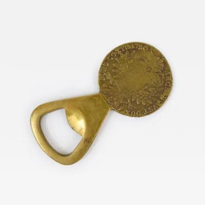 Carl Aub ck Carl Aubock Brass Maria Theresia Coin Bottle Opener Austria 1950s