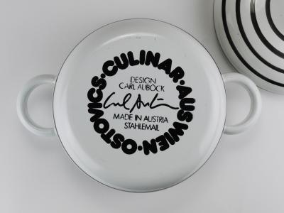 Carl Aub ck Carl Aubock III Enameled CULINAR Pot With Lid Ostovics Vienna Austria 1970s