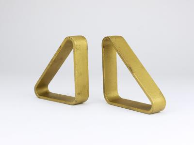 Carl Aub ck Carl Aubock III Pair Triangular Golden Iron Bookends 5443 Vienna Austria 1970s
