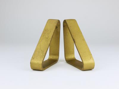 Carl Aub ck Carl Aubock III Pair Triangular Golden Iron Bookends 5443 Vienna Austria 1970s
