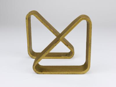 Carl Aub ck Carl Aubock III Pair Triangular Golden Iron Bookends 5443 Vienna Austria 1970s