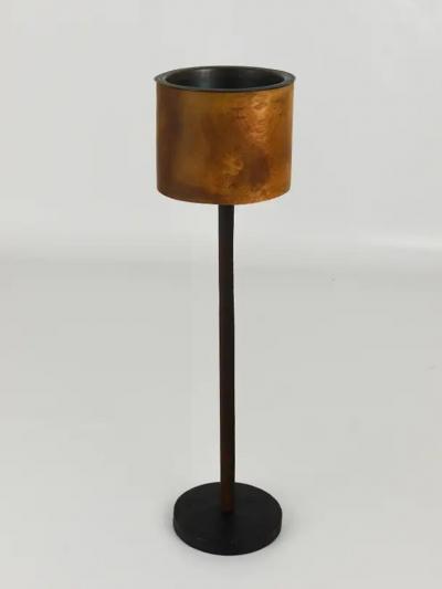 Carl Aub ck Carl Aubock Modernist Walnut Leather Candlestick Candle Holder Austria 1950s