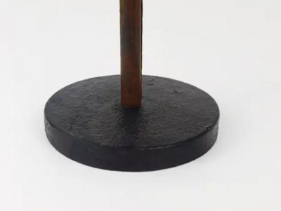 Carl Aub ck Carl Aubock Modernist Walnut Leather Candlestick Candle Holder Austria 1950s