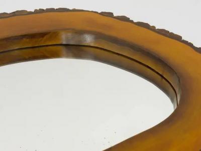 Carl Aub ck Carl Aubock Style Modernist Walnut Tree Trunk Wall Mirror Austria 1950s