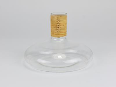 Carl Aub ck Carl Aubock Vase Decanter Tuberkulinkolben Raffia Wicker Top Austria 1950s