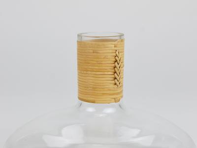 Carl Aub ck Carl Aubock Vase Decanter Tuberkulinkolben Raffia Wicker Top Austria 1950s