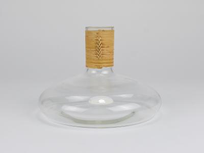 Carl Aub ck Carl Aubock Vase Decanter Tuberkulinkolben Raffia Wicker Top Austria 1950s