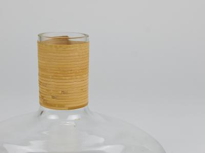 Carl Aub ck Carl Aubock Vase Decanter Tuberkulinkolben Raffia Wicker Top Austria 1950s