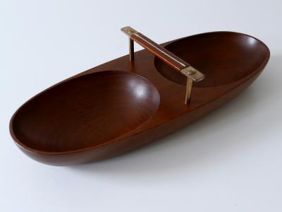 Carl Aub ck Exceptional Mid Century Modern Teak Nut Bowl by Carl Aub ck Austria 1950s