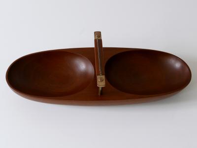 Carl Aub ck Exceptional Mid Century Modern Teak Nut Bowl by Carl Aub ck Austria 1950s