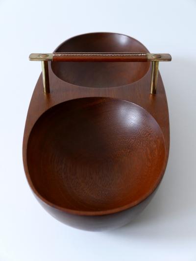 Carl Aub ck Exceptional Mid Century Modern Teak Nut Bowl by Carl Aub ck Austria 1950s