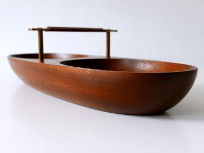 Carl Aub ck Exceptional Mid Century Modern Teak Nut Bowl by Carl Aub ck Austria 1950s