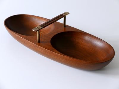 Carl Aub ck Exceptional Mid Century Modern Teak Nut Bowl by Carl Aub ck Austria 1950s