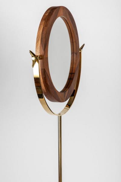 Carl Aub ck Large Carl Aub ck 4959 Brass and Walnut Floor Mirror