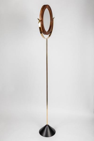 Carl Aub ck Large Carl Aub ck 4959 Brass and Walnut Floor Mirror