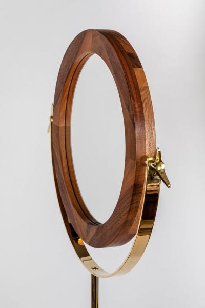 Carl Aub ck Large Carl Aub ck 4959 Brass and Walnut Floor Mirror
