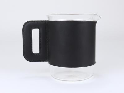 Carl Aub ck Martini Set Black Leather Pitcher Glasses Austria 1950s