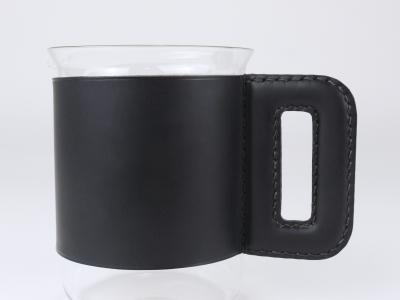 Carl Aub ck Martini Set Black Leather Pitcher Glasses Austria 1950s