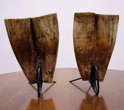 Carl Aub ck Pair of Carl Aubock Candlestick Hornscreens