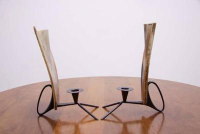 Carl Aub ck Pair of Carl Aubock Candlestick Hornscreens