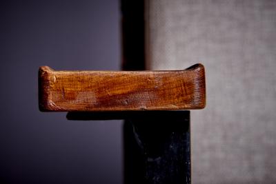 Carl Aub ck Rare Armchair and ottoman with walnut armrests by Carl Aub ck