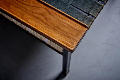 Carl Aub ck Rare Armchair and ottoman with walnut armrests by Carl Aub ck