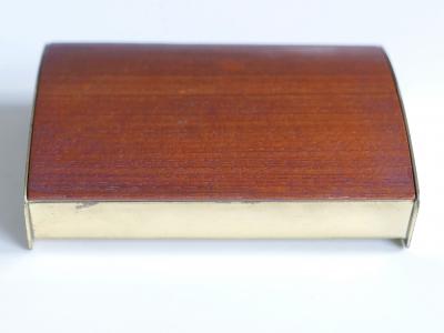 Carl Aub ck Rare Mid Century Modern Teak Cork Brass Box by Carl Aub ck Austria 1950s