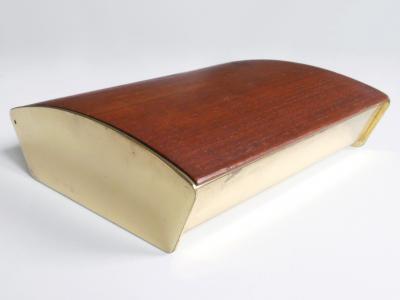 Carl Aub ck Rare Mid Century Modern Teak Cork Brass Box by Carl Aub ck Austria 1950s