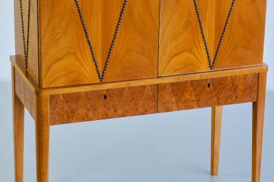 Carl Axel Acking Carl Axel Acking Attributed Cabinet in Elm Oak and Brass SMF Bodafors 1940s