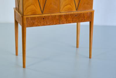 Carl Axel Acking Carl Axel Acking Attributed Cabinet in Elm Oak and Brass SMF Bodafors 1940s